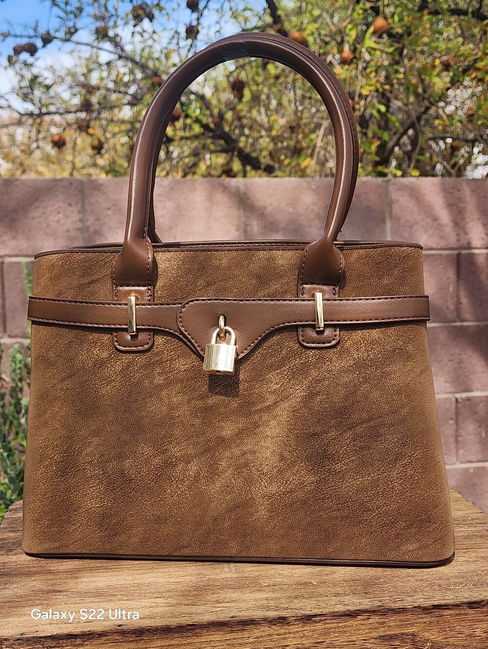 AR New York Structured Leather Satchel Handbag Crossbody Purse Top Handles - Picture 3 of 11